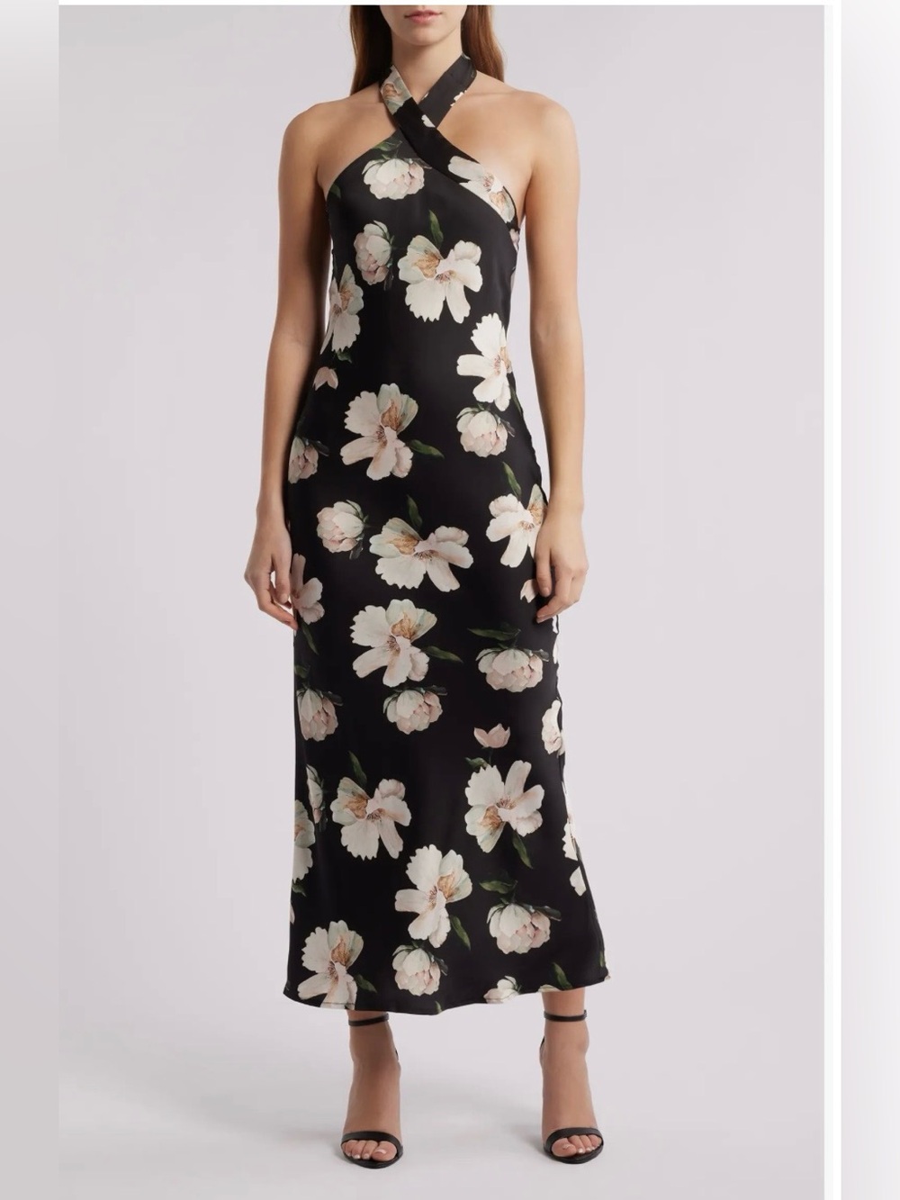 Petal & Pup Women's Hadley Halter Neck Maxi Dress Black Floral Size 10